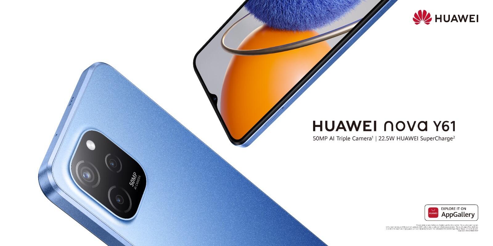 HUAWEI nova Y61 the dashing smartphone with 50MP AI Triple Camera